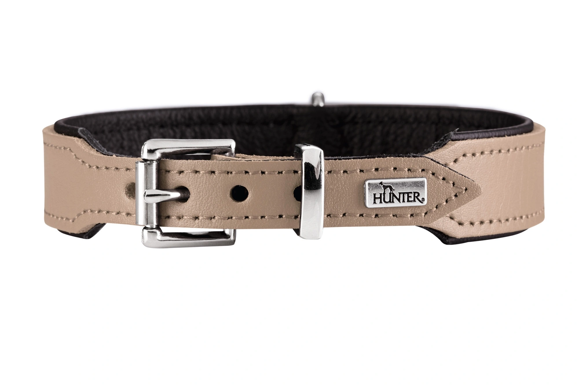 Hunter Basic halsbånd str.65 Stone - 51,0-58,5 cm